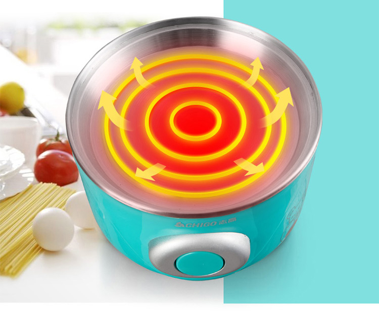 Zhigao (CHIGO) boiled egg double-layer household steamer can cook 14 eggs with 304 stainless steel steam bowl ZDQ201