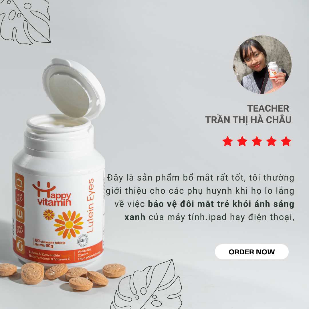 kẹo bổ mắt happy vitamin lutein eyes dành cho trẻ - hộp 60 viên 7