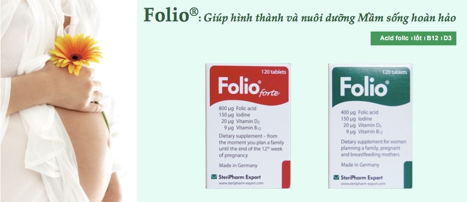 Viên uống bổ sung Acid Folic và các chất dinh dưỡng thiết yếu cho mẹ bầu và cho con bú Folio - Hộp 30 viên - Hộp màu xanh 1