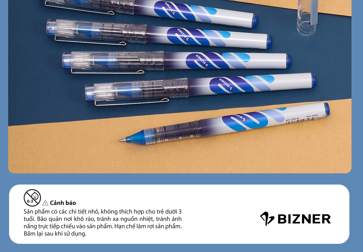 Combo 5/10/20 Bút lông bi - Rollerball Pen Thiên Long RB-007 - Công nghệ Free Ink System