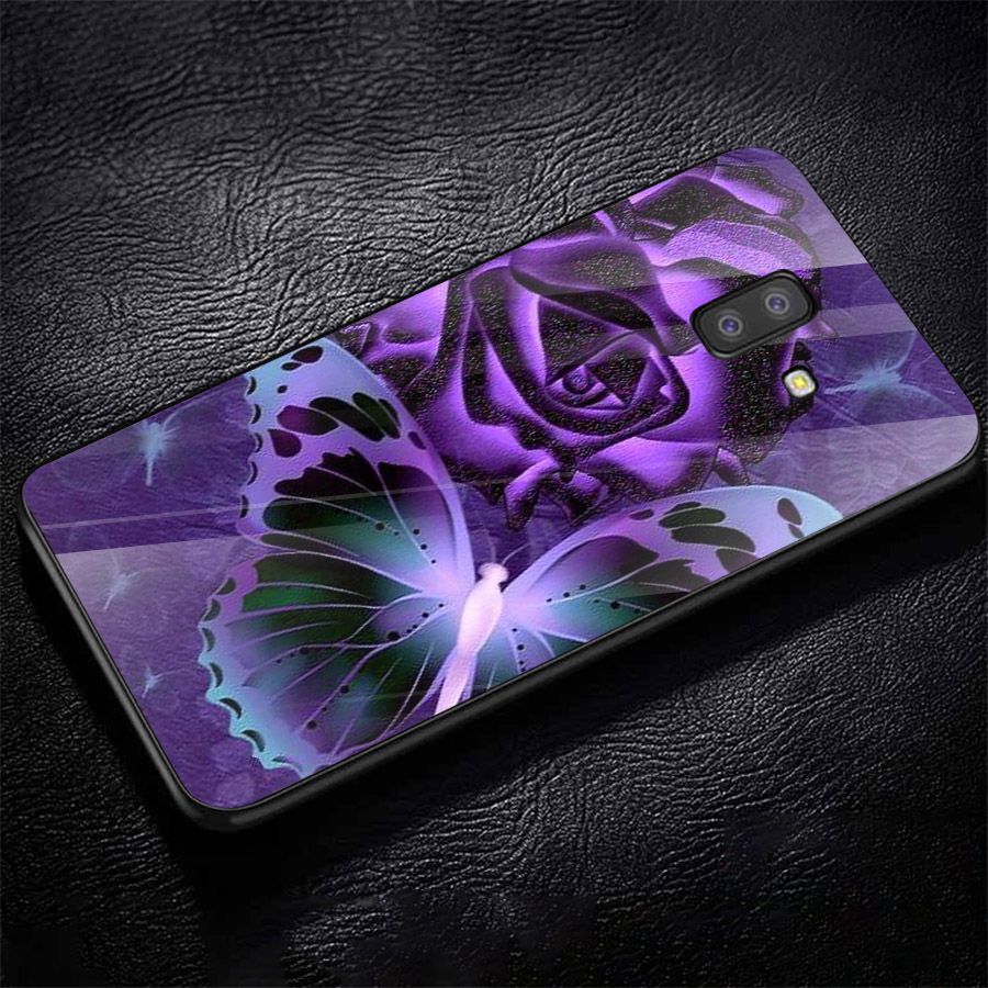 Ốp kính cường lực cho điện thoại Samsung Galaxy J8 - bướm đẹp MS BUOMD007