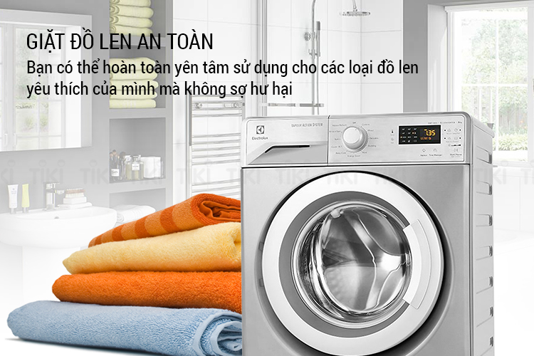 Máy Giặt Cửa Ngang Inverter Electrolux EWF12853S (8.0 Kg) - Xám Bạc - Hàng Chính Hãng