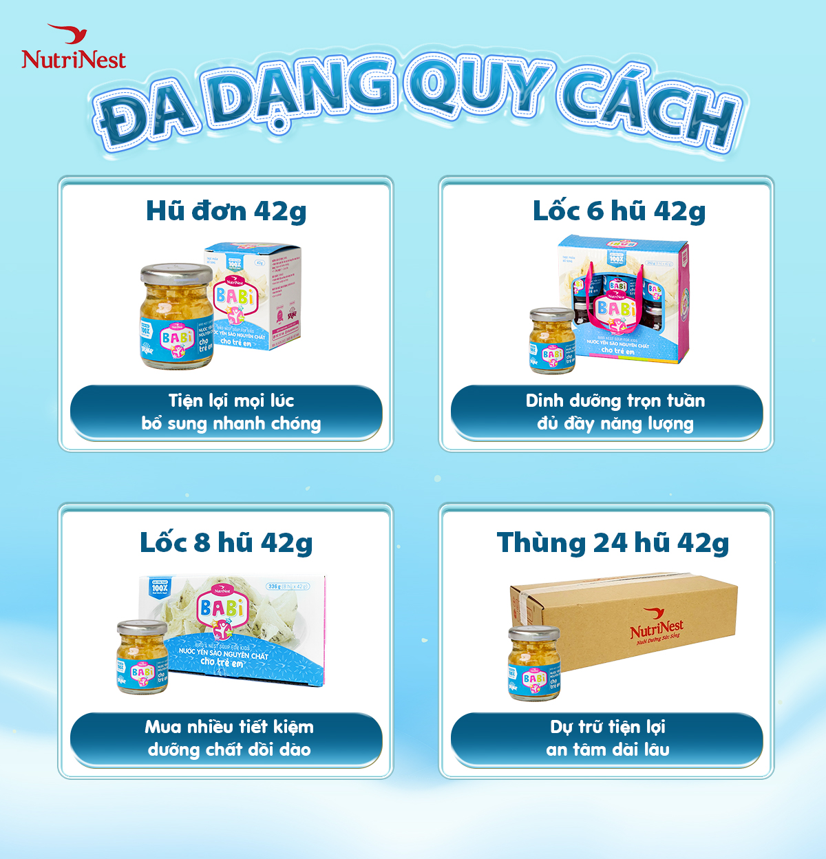 Nước Yến Sào Cho Bé NutriNest Babi Bổ Sung Dưỡng Chất Hũ 42g