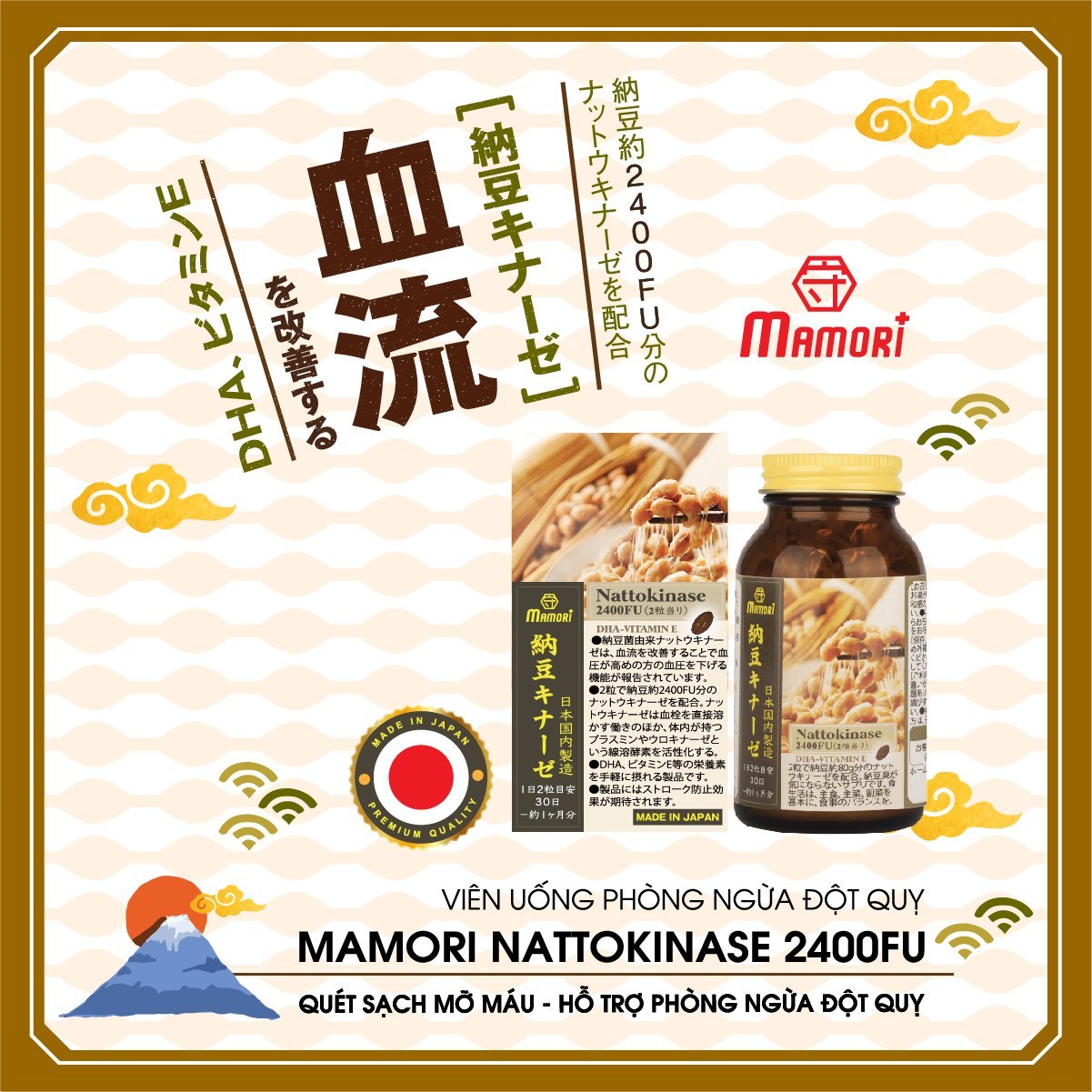 VIÊN UỐNG PHÒNG NGỪA ĐỘT QUỴ MAMORI NATTOKINASE 2400FU