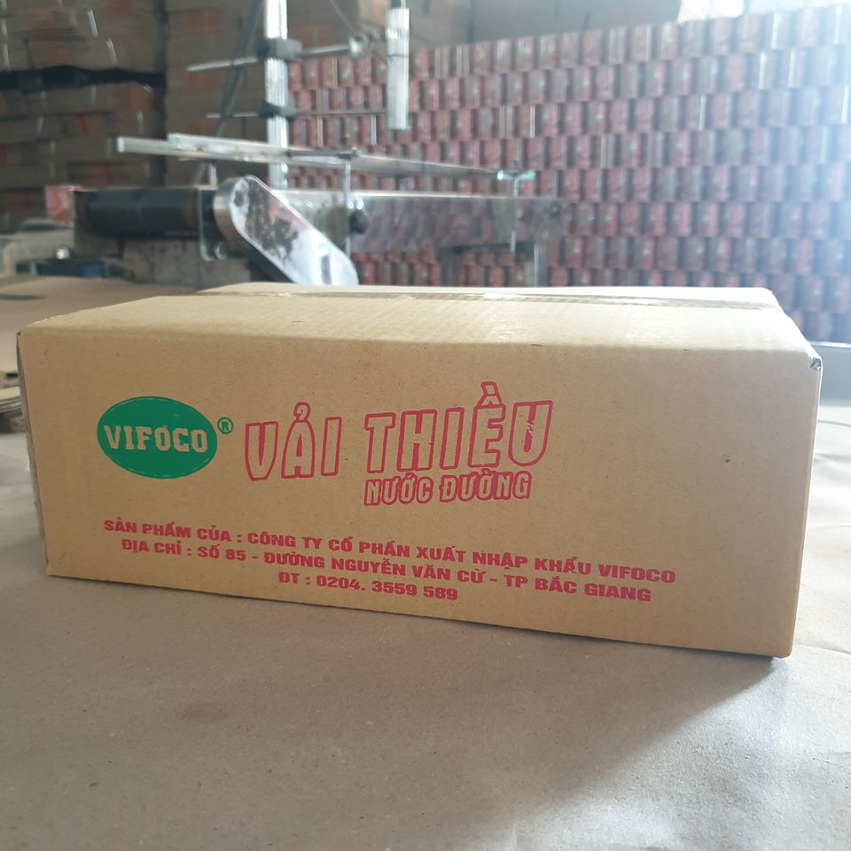 Thùng 12 Lon Vải Thiều Đóng VIFOCO (565gr lon) 2