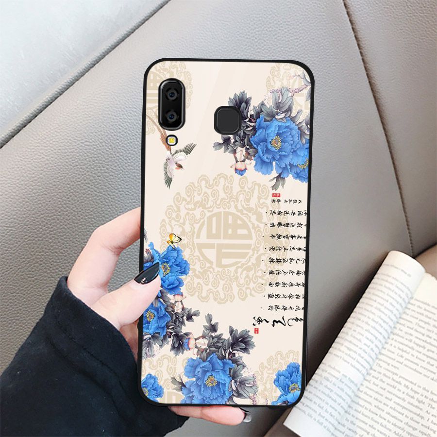 Ốp kính cường lực cho điện thoại Samsung Galaxy A70 - mẫu đơn MS MAUDON029