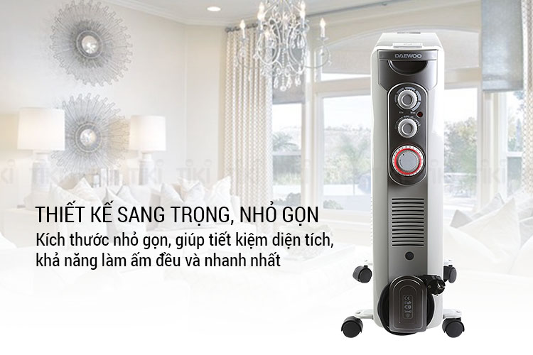 Máy sưởi dầu Daewoo 11 Thanh DWRD-311 - Hàng Chính Hãng