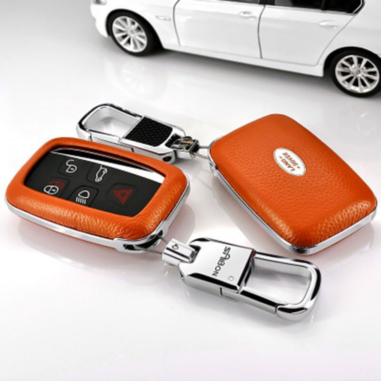 Car Accessories Top Layer Leather Car Key Case For Land Rover Jaguar / Range Rover / Discover Car Key Cover Shell Car Keychain Car Accessories Top Layer Leather Car Key Case For Land Rover Jaguar / Range Rover / Discover Car Key Cover Shell Car Keychain