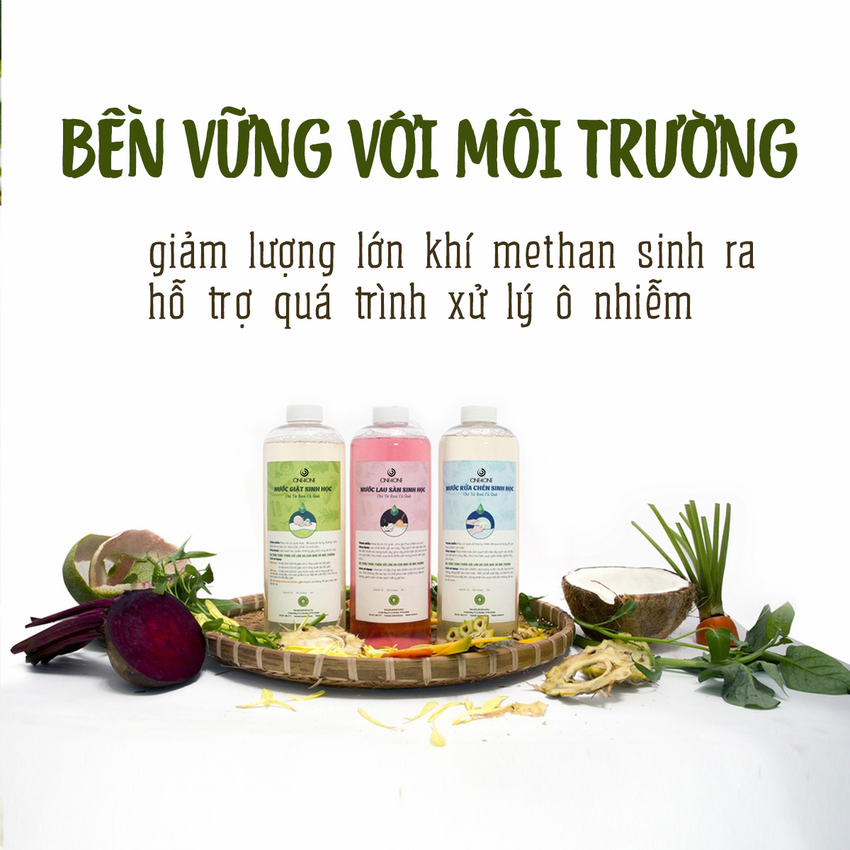 nước lau sàn sinh học one4one 1l từ rau củ quả 2