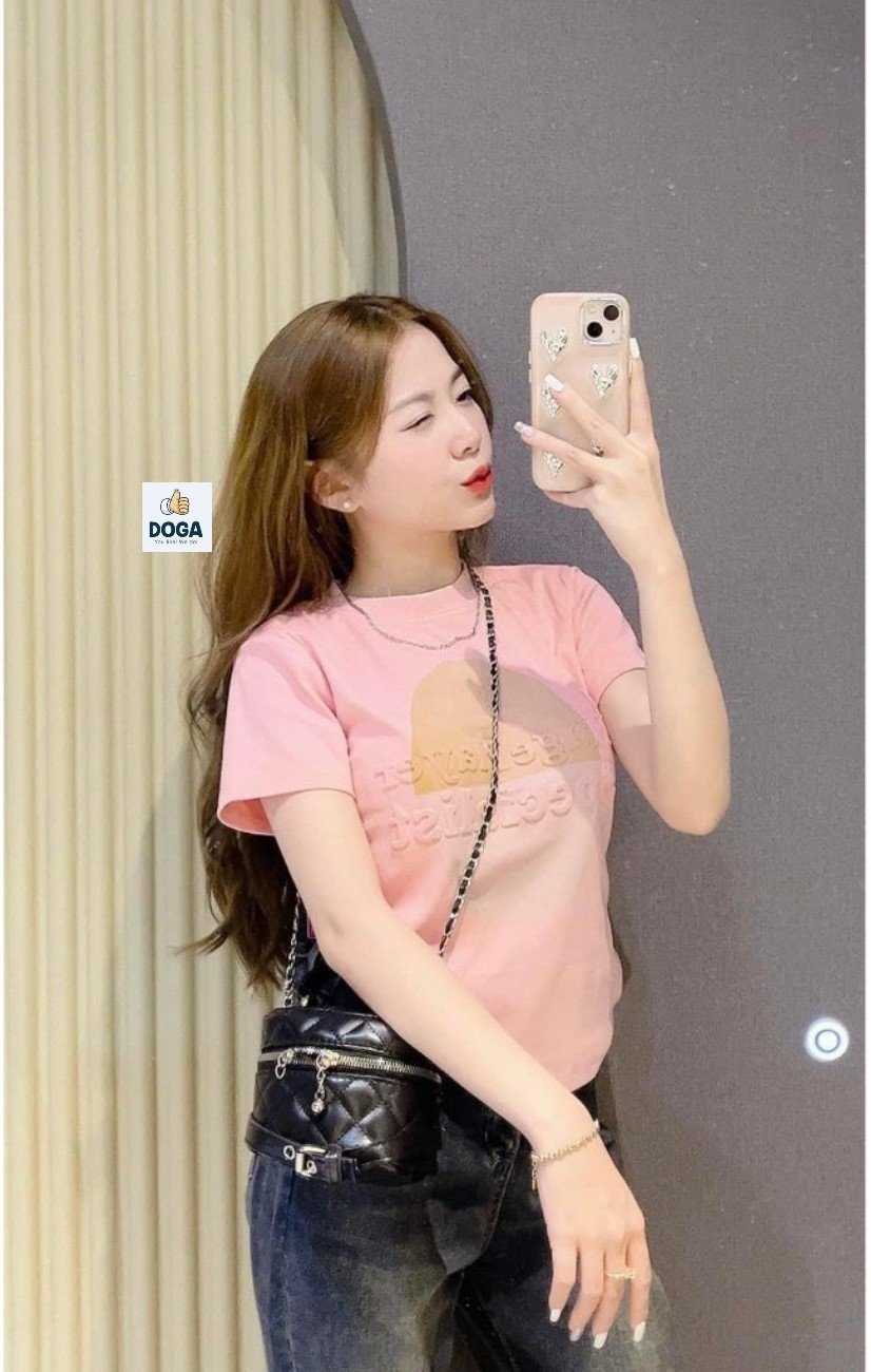 Áo thun chất BORIP COTTON Xịn chữ nổi Sỉe từ 35kg đến 68kg dáng áo baby tee  DOGA tay ngắn cổ tròn in trẻ trung màu thoáng mát, hut mồ hôi. không xù lông M174