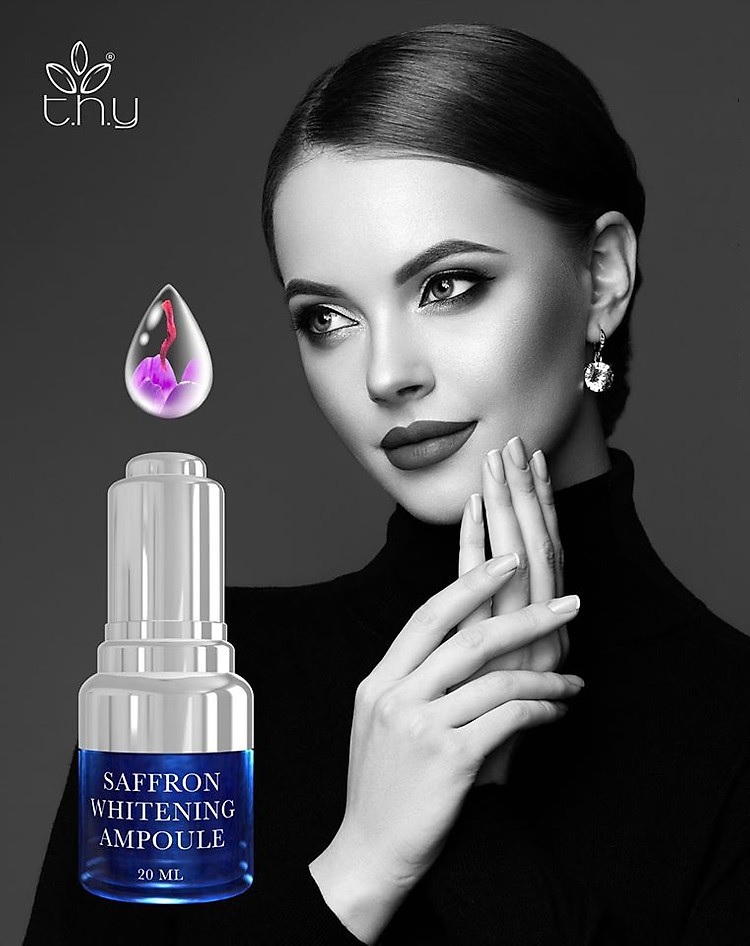 Saffron Whitening Ampoule 20ml + Mặt Nạ Sinh Học Nhụy Hoa Nghệ Tây M'Lirati (Saffron Natural Cellulose) - T.H.Y