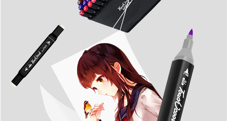 Bộ bút màu 30/40/60/80 Touch Cool cao cấp-Màu Vẽ Chuyên Nghiệp - Vẽ Anime, Truyện Tranh Manga, Phong Cảnh, Thiết Kế Thời Trang, Đồ Họa, Mỹ Thuật Công Nghiệp - Hàng chính hãng HT SYS