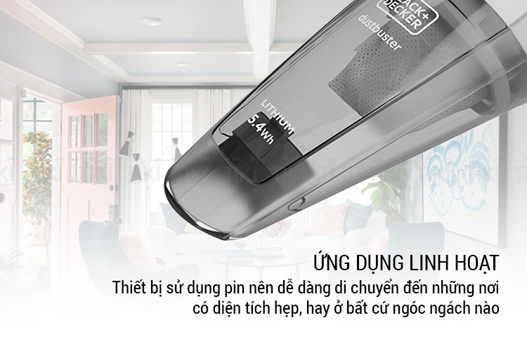 Máy Hút Bụi Cầm Tay Dùng Pin Black & Decker NVB115J-B1 (3.6V) - Hàng chính hãng