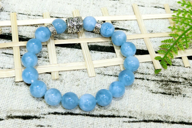 Vòng Tay Phong Thủy Aquamarine Phối Charm