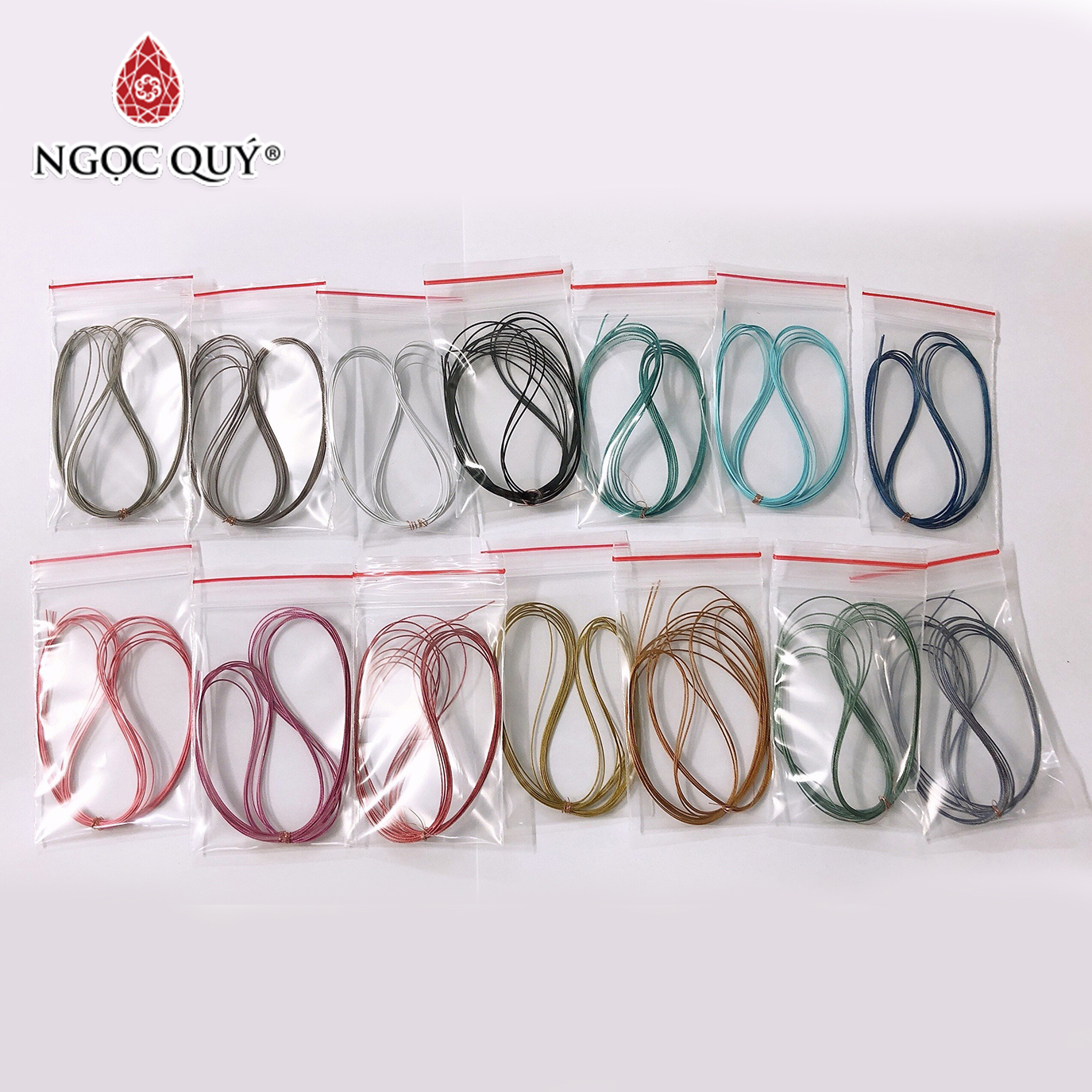 Bó 2m dây cước kim loại bọc nhựa 0.5mm xỏ vòng có khoá