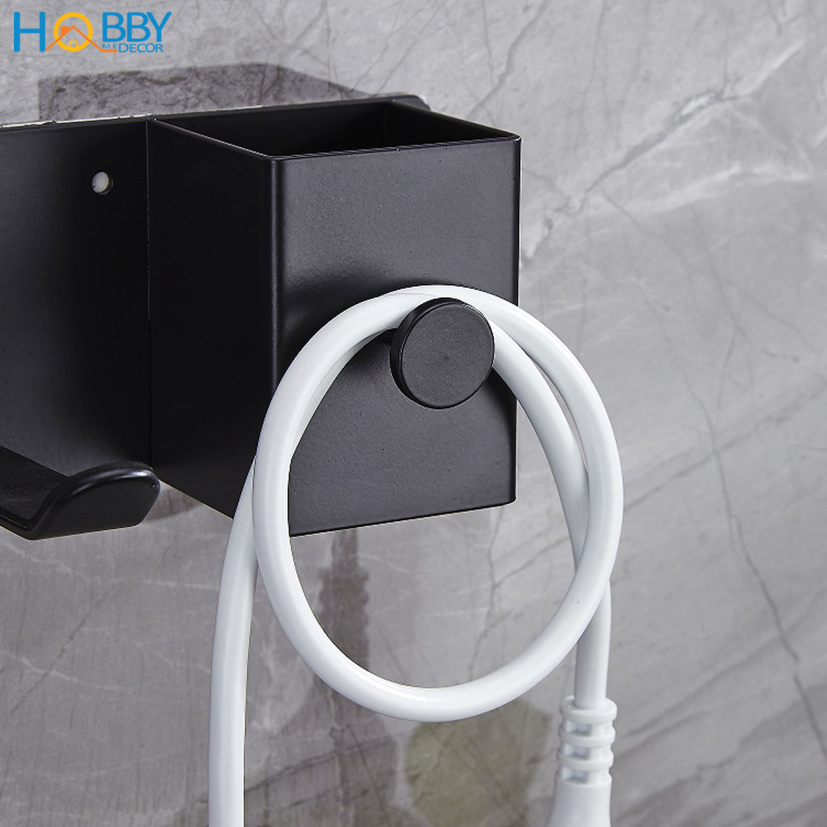 Kệ để máy sấy tóc đa năng inox 304 mẫu dán tường Hobby home decor MS5