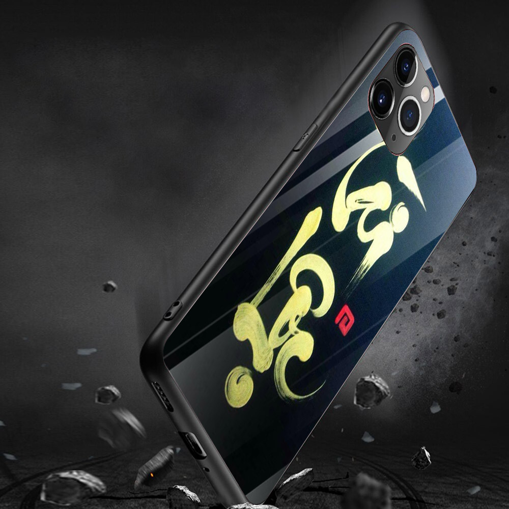 Ốp kính cường lực cho điện thoại iPhone 11 Pro Pro Pro - thu pháp tâm tài lộc đức MS TPTTLD027