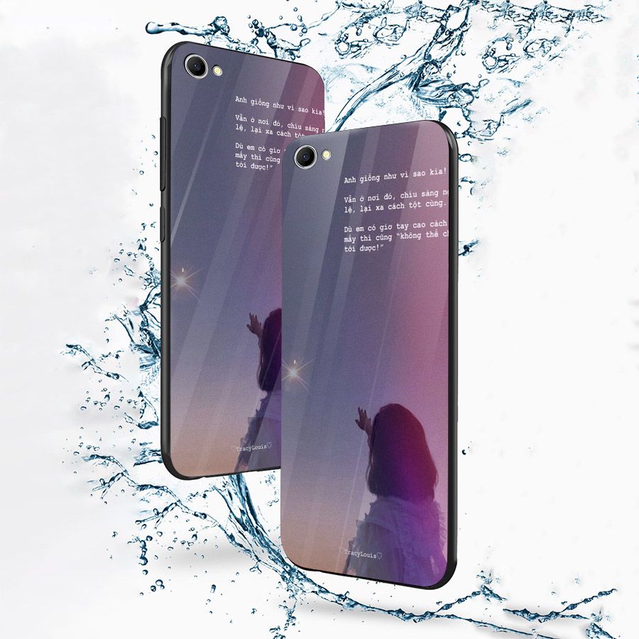 Ốp kính cường lực dành cho điện thoại Oppo F1S/A59 - A71 - A83/A1 - F3/A77 - ngôn tình tâm trạng - tinh2108