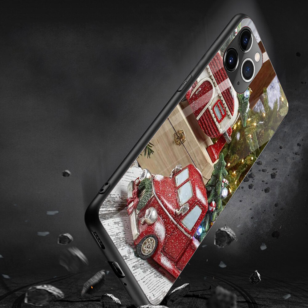 Ốp điện thoại kính cường lực cho máy iPhone 11 Pro Pro Pro - giáng sinh đầm ấm MS GSDA021