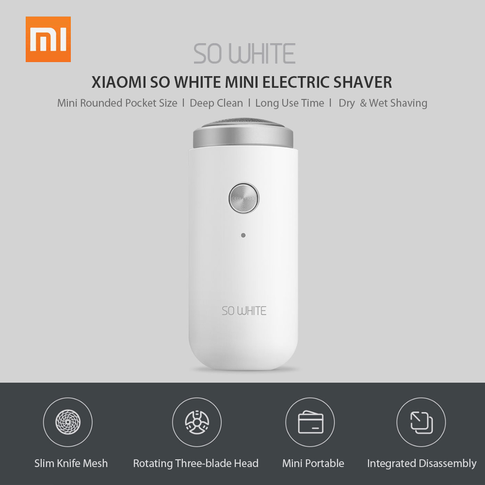 Máy Cạo Râu Điện Cầm Tay Mini Có Thể Sạc Lại Xiaomi Trắng