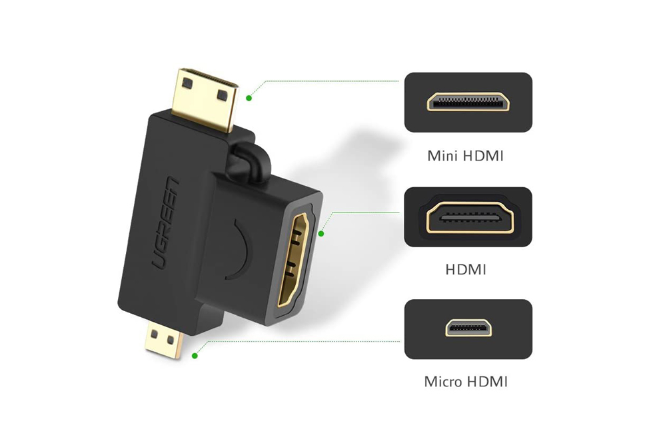 Đầu chuyển HDMI to Mini HDMI + Micro HDMI Ugreen 20144 - Hàng chính hãng