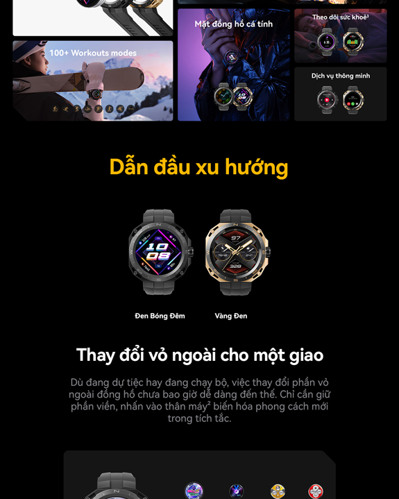 đồng hồ thông minh huawei watch gt cyber tùy biến vỏ ngoài bền chuẩn quân 2