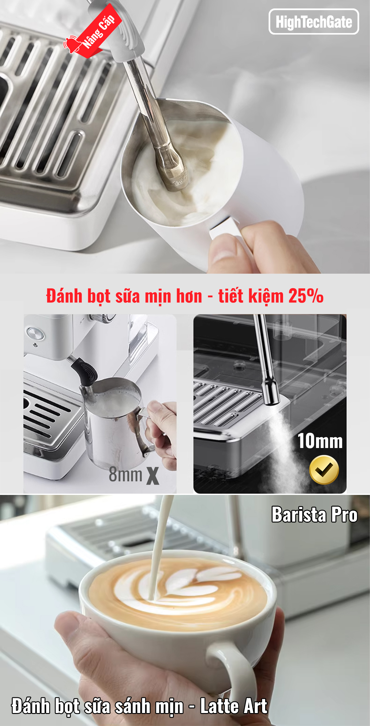 Máy pha cà phê espresso CF05 PRO chuyên nghiệp toàn diện DIY, giảm áp tự động an toàn nâng cấp, Hàng Chính Hãng