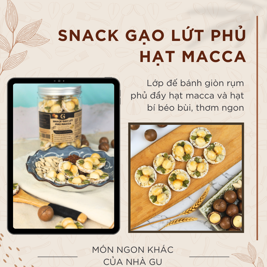 Bánh gạo lứt GUfoods (300g) - Không chiên dầu, Không đường, Từ gạo và ngũ cốc nguyên hạt, Lành mạnh, Phù hợp Eat clean, Ăn vặt healthy, Thực dưỡng, Tập gym, Thuần chay, Đa dạng hương vị