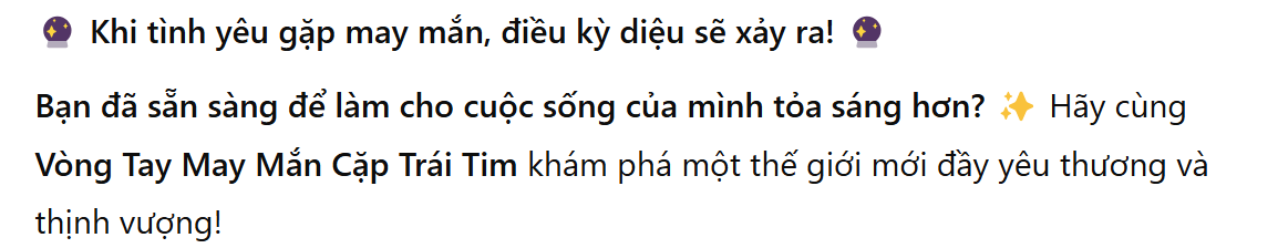 Vòng tay may mắn vòng tay cặp trái tim