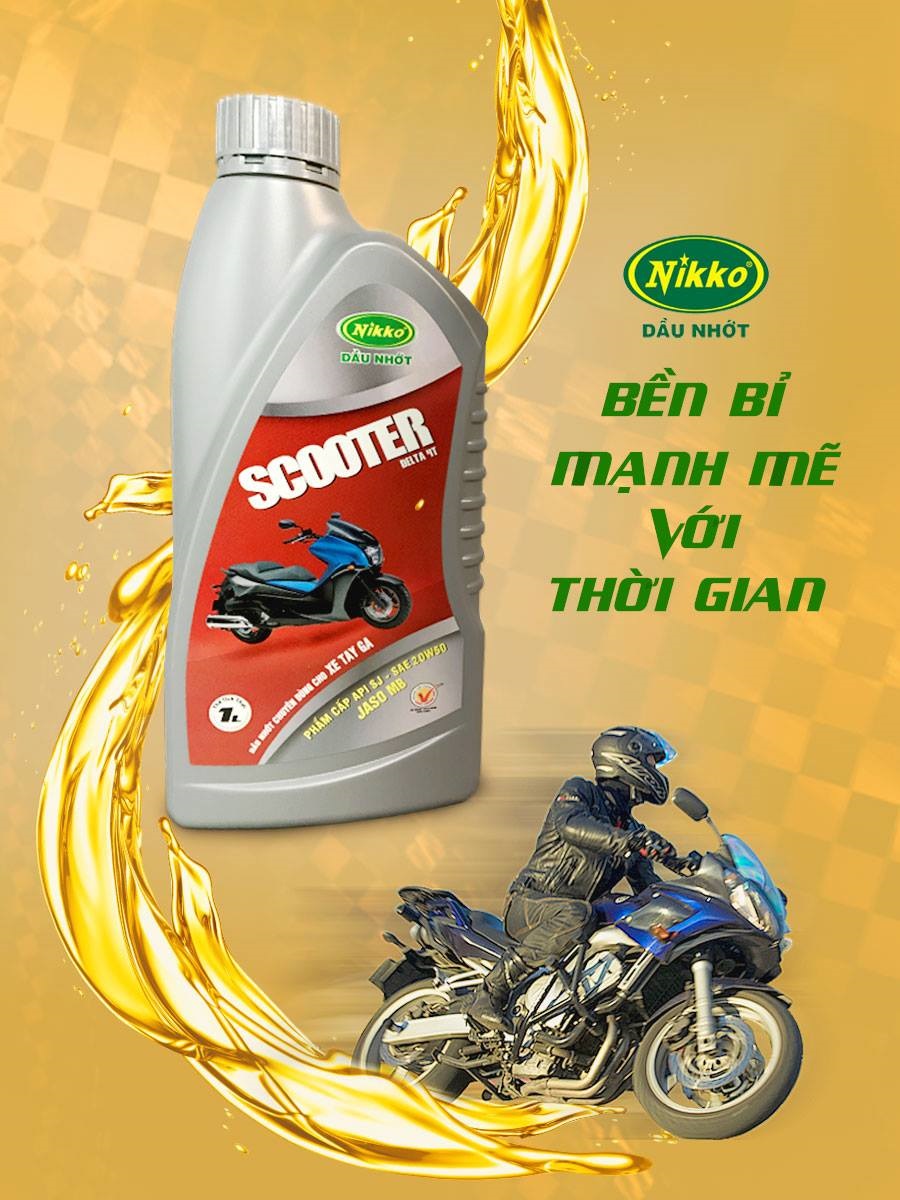 Nhớt xe tay ga NIKKO DELTA 4T SCOOTER SAE 20W50 API: SJ - Xám (1L)