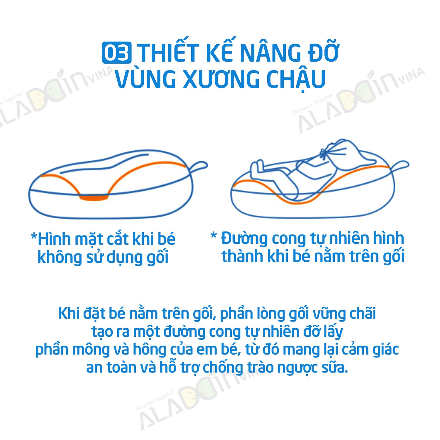 Gối chống trào ngược cho bé Rototo bebe cao cấp khắc phục tình trạng trào ngược dạ dày trẻ sơ sinh hiệu quả - Loại Cotton lụa mẫu mới nhất 3