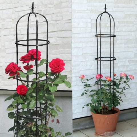 Khung trồng hoa hồng cao 120cm màu đen đường kính chậu 21cm bền trên 5 năm ở nhiệt độ ngoài trời