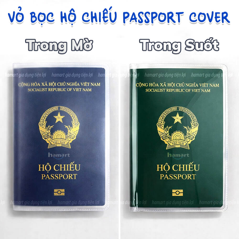 Vỏ Bọc Hộ Chiếu PVC Bao Passport Cover Chống Bụi Bẩn Trong Suốt Có Ngăn Đựng Thẻ Tiện Lợi