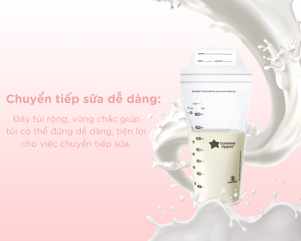 Túi trữ sữa Tommee Tippee Closer to Nature 350ml (hộp 36 túi)