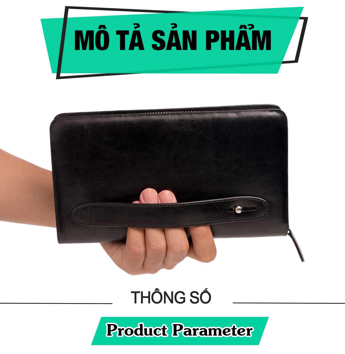 Ví dài cầm tay da bò Mill cao cấp Bụi Leather C104 - Bảo hành 12 tháng