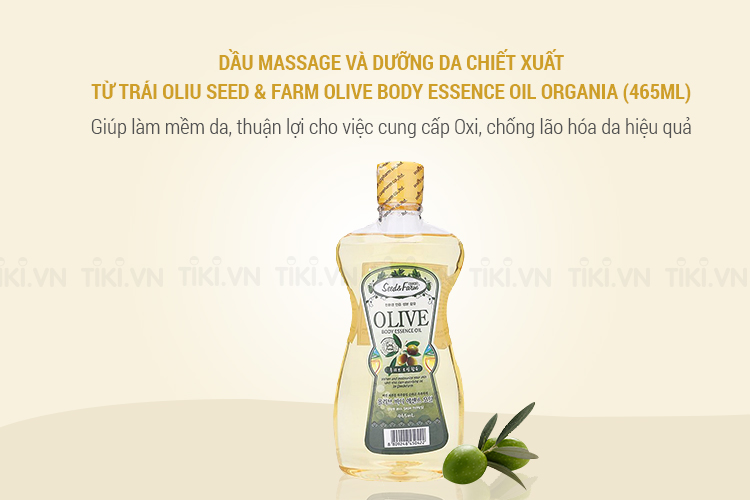 Dầu Massage Và Dưỡng Da Chiết Xuất Từ Trái Oliu Seed & Farm Olive Body Essence Oil Organia (465ml)