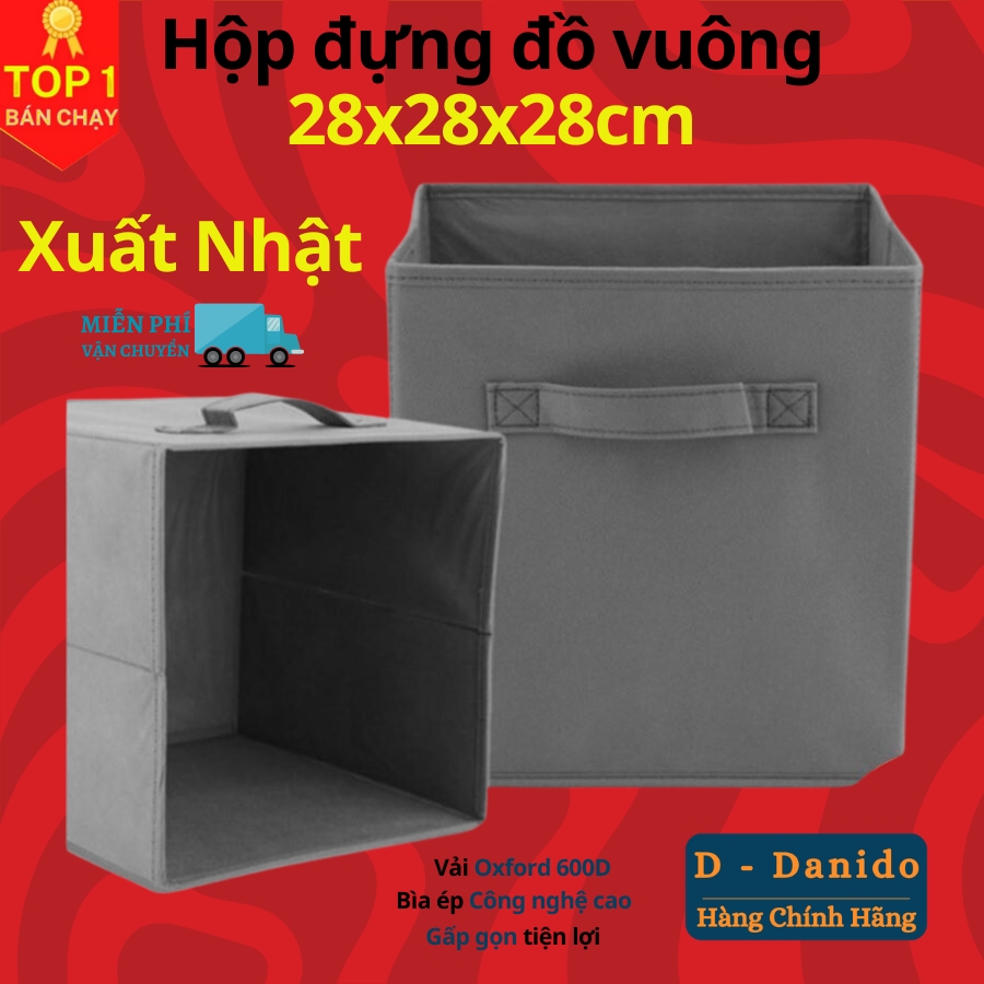 Túi vải đựng đồ gấp gọn TD4 chất liệu vải dệt cao cấp, Thùng vải đa năng không nắp Thụy Điển kích thước 28x28x28cm  chính hãng D Danido