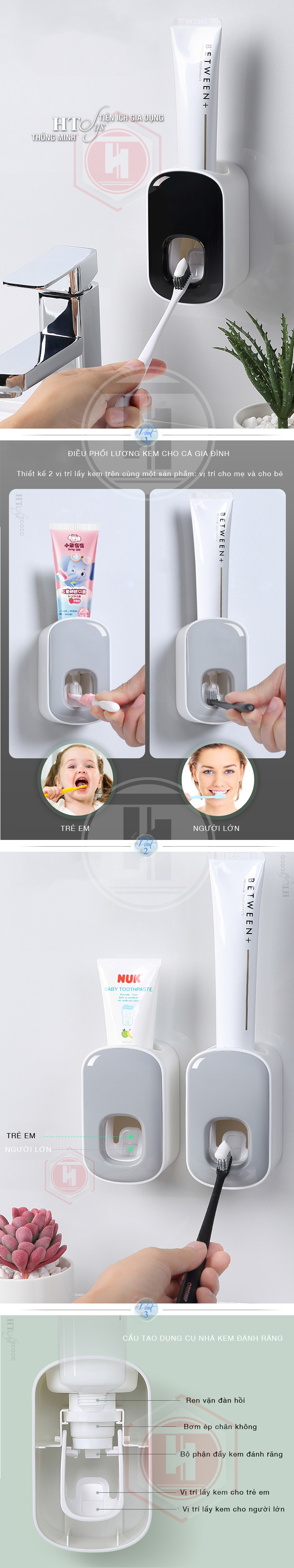 Dụng cụ nhả kem đánh răng tự động ECOCO E1922