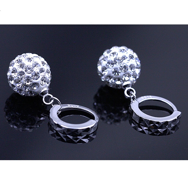 Bông tai nữ tòng teng siêu dễ thương đính đá zircon sang trọng, cườm giả ngọc 