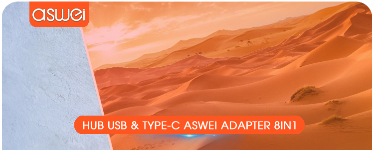 usb, hub type c aswei 8in1