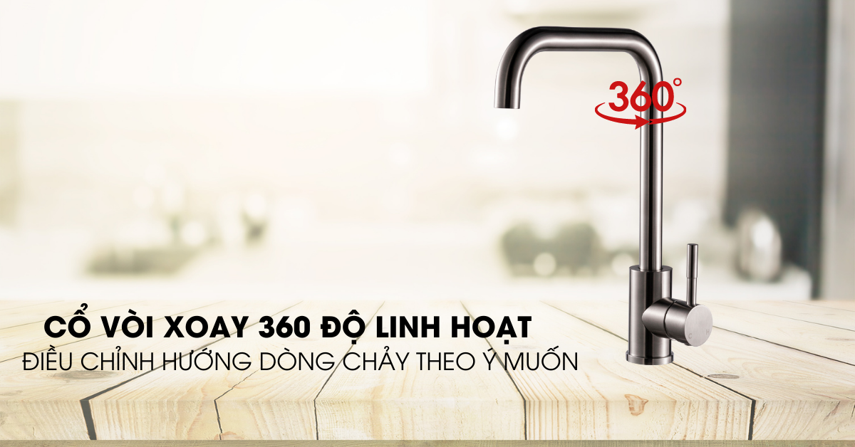 Cổ vòi xoay linh hoạt thuận tiện lấy nước ở nhiều vị trí