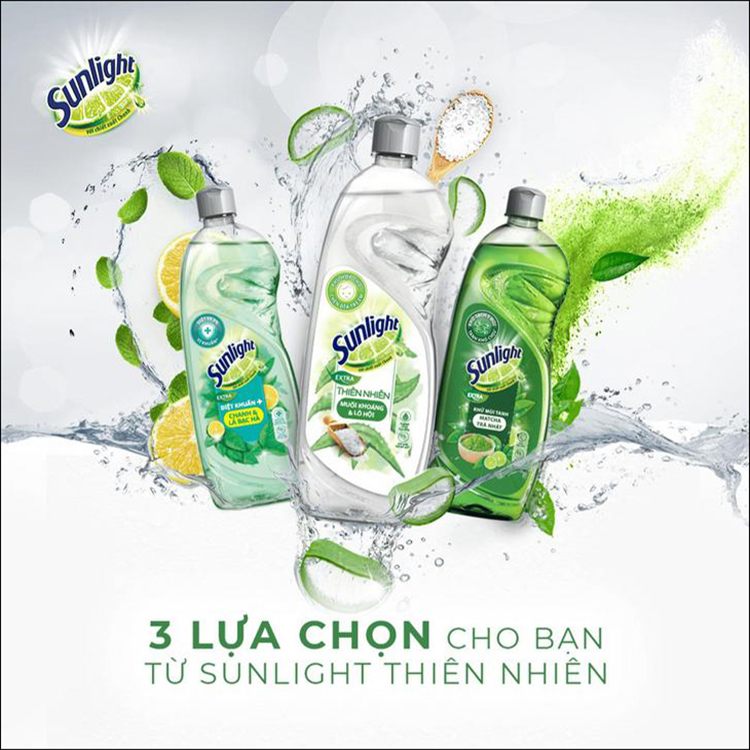 Nước Rửa Chén Sunlight Chiết Xuất Matcha Trà Nhật Chai 750g Và Túi 750g (Combo Tiết Kiệm)