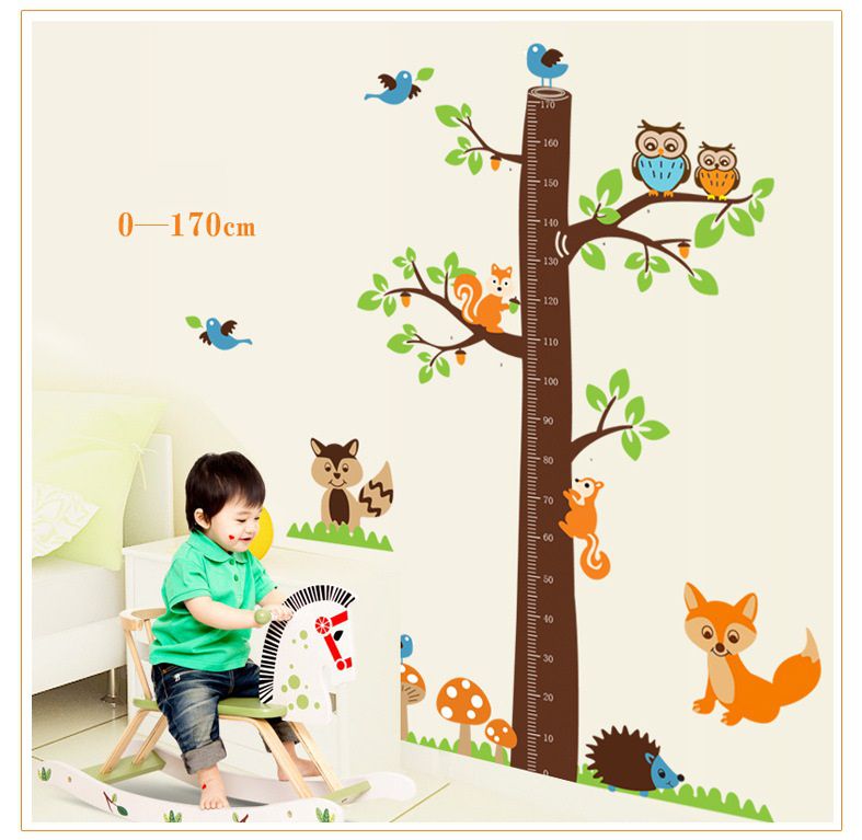 Decal thước đo chiều cao Vườn thú AmyShop DTD015 (185 x 182 cm )