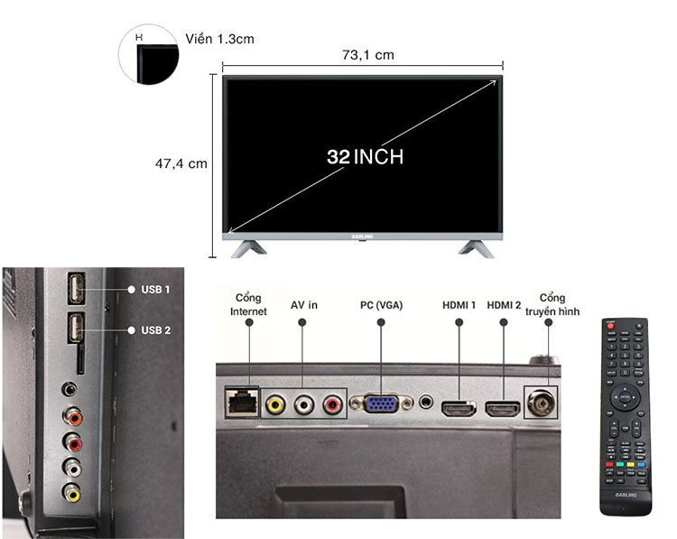 Smart Tivi Darling 32 inch 32HD960S1 - Hàng Chính Hãng