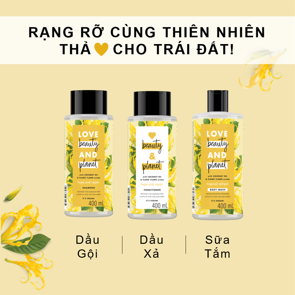 Dầu Xả Phục Hồi Hư Tổn Love Beauty And Planet Hope And Repair 400ml Dầu Xả Phục Hồi Hư Tổn Love Beauty And Planet Hope And Repair 400ml