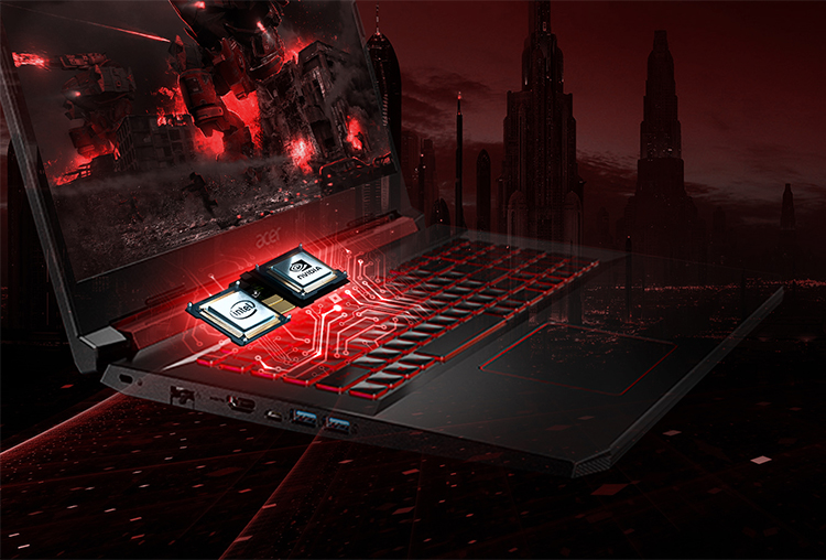 Laptop Acer Nitro 7 Carbon AN715-51-750K NH.Q5HSV.003 Core i7-9750H/ GTX 1660TI/ Win10 (15.6 FHD IPS) - Hàng Chính Hãng