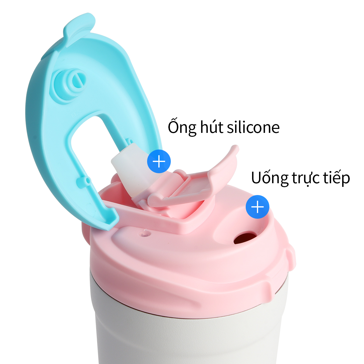 Bình giữ nhiệt LocknLock 320ml LHC4290YRED thép 316L, Hàng chính hãng, nắp bật hai chiều, có ống hút - JoyMall