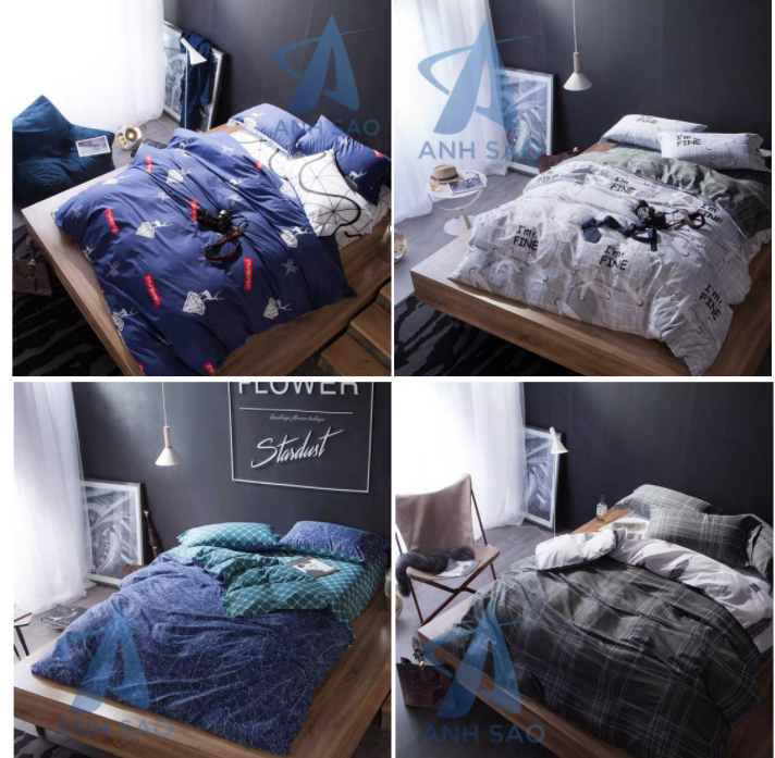 Ga giường cotton, vỏ chăn cao cấp A mẫu mã đa dạng, giao mẫu ngẫu nhiên