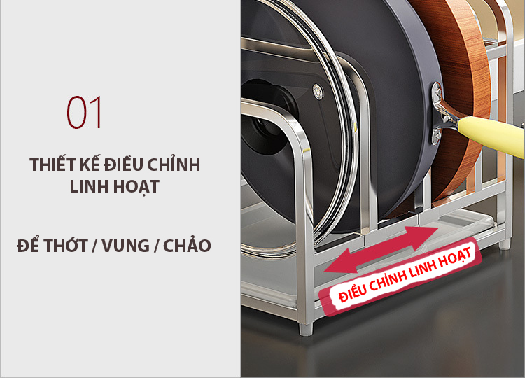 kệ dắt dao thớt inox 304 màu trắng để bàn