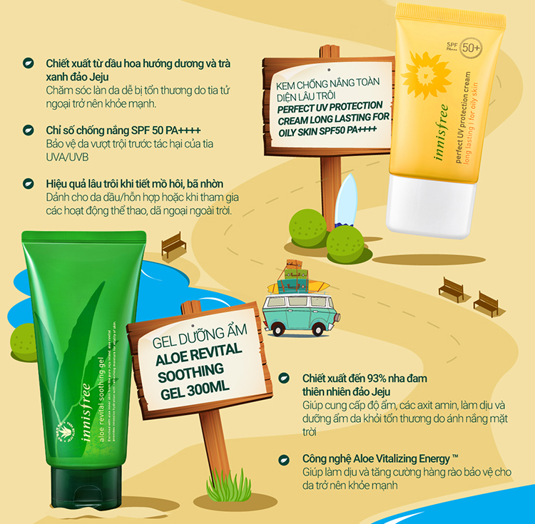 Bộ sản phẩm dưỡng ẩm và chăm sóc da toàn diện innisfree Basic Set Summer Vibe Box #1 - 278001881